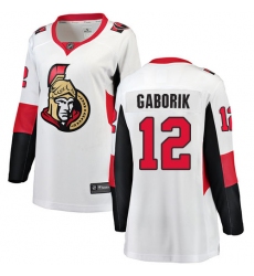Women's Ottawa Senators #12 Marian Gaborik Fanatics Branded White Away Breakaway NHL Jersey