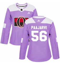 Women's Adidas Ottawa Senators #56 Magnus Paajarvi Authentic Purple Fights Cancer Practice NHL Jersey