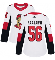 Women's Adidas Ottawa Senators #56 Magnus Paajarvi Authentic White Away NHL Jersey