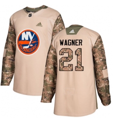 Youth Adidas New York Islanders #21 Chris Wagner Authentic Camo Veterans Day Practice NHL Jersey