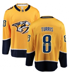 Men's Nashville Predators #8 Kyle Turris Fanatics Branded Gold Home Breakaway NHL Jersey
