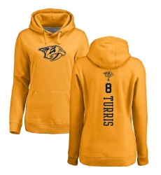 NHL Women's Adidas Nashville Predators #8 Kyle Turris Gold One Color Backer Pullover Hoodie