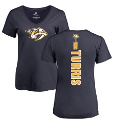 NHL Women's Adidas Nashville Predators #8 Kyle Turris Navy Blue Backer T-Shirt