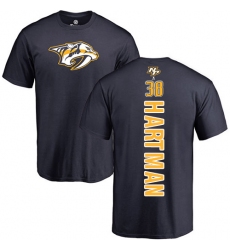 NHL Adidas Nashville Predators #38 Ryan Hartman Navy Blue Backer T-Shirt