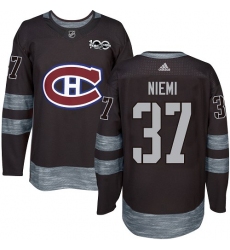 Men's Adidas Montreal Canadiens #37 Antti Niemi Premier Black 1917-2017 100th Anniversary NHL Jersey