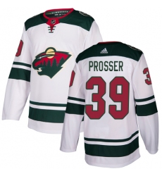 Men's Adidas Minnesota Wild #39 Nate Prosser Authentic White Away NHL Jersey