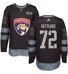 Men's Adidas Florida Panthers #72 Frank Vatrano Authentic Black 1917-2017 100th Anniversary NHL Jersey