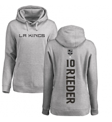 NHL Women's Adidas Los Angeles Kings #10 Tobias Rieder Ash Backer Pullover Hoodie