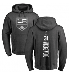 NHL Adidas Los Angeles Kings #31 Scott Wedgewood Charcoal One Color Backer Pullover Hoodie
