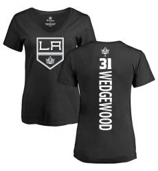 NHL Women's Adidas Los Angeles Kings #31 Scott Wedgewood Black Backer T-Shirt