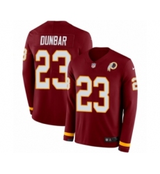 Men's Nike Washington Redskins #23 Quinton Dunbar Limited Burgundy Therma Long Sleeve NFL Jersey