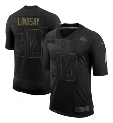 Men's Denver Broncos #30 Phillip Lindsay Black Nike 2020 Salute To Service Limited Jersey