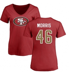 NFL Women's Nike San Francisco 49ers #46 Alfred Morris Red Name & Number Logo T-Shirt