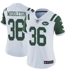 Women Nike New York Jets #36 Doug Middleton White Vapor Untouchable Limited Player NFL Jersey