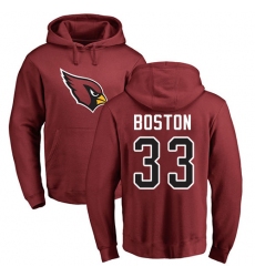 NFL Nike Arizona Cardinals #33 Tre Boston Maroon Name & Number Logo Pullover Hoodie