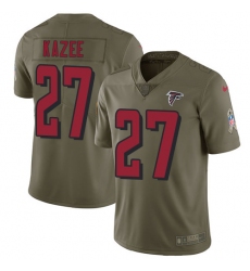 Youth Nike Atlanta Falcons #27 Damontae Kazee Limited Olive 2017 Salute to Service NFL Jersey