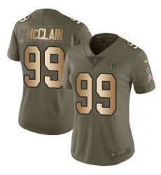 Women Nike Atlanta Falcons #99 Terrell McClain Limited Olive Gold 2017 Salute to Service NFL Jersey