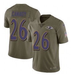 Men's Nike Baltimore Ravens #26 Maurice Canady Limited Olive 2017 Salute to Service NFL Jersey