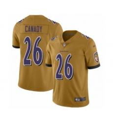 Youth Baltimore Ravens #26 Maurice Canady Limited Gold Inverted Legend Football Jersey