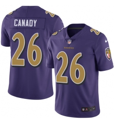 Youth Nike Baltimore Ravens #26 Maurice Canady Limited Purple Rush Vapor Untouchable NFL Jersey