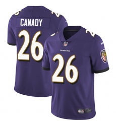 Youth Nike Baltimore Ravens #26 Maurice Canady Purple Team Color Vapor Untouchable Limited Player NFL Jersey