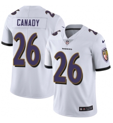 Youth Nike Baltimore Ravens #26 Maurice Canady White Vapor Untouchable Limited Player NFL Jersey