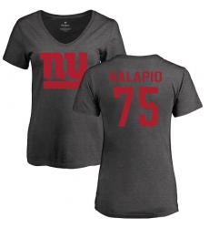 NFL Women's Nike New York Giants #75 Jon Halapio Ash One Color T-Shirt