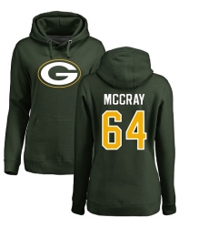NFL Women's Nike Green Bay Packers #64 Justin McCray Green Name & Number Logo Pullover Hoodie