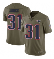 Youth Nike New England Patriots #31 Jonathan Jones Limited Olive 2017 Salute to Service NFL Jersey