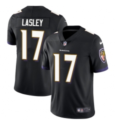 Youth Nike Baltimore Ravens #17 Jordan Lasley Black Alternate Vapor Untouchable Limited Player NFL Jersey