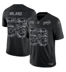 Men's Buffalo Bills #58 Matt Milano Black 2026 F.U.S.E. Salute to Service Limited Stitched Football Jersey