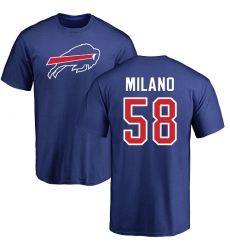 NFL Nike Buffalo Bills #58 Matt Milano Royal Blue Name & Number Logo T-Shirt