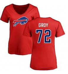 NFL Women's Nike Buffalo Bills #72 Ryan Groy Red Name & Number Logo T-Shirt