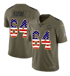 Youth Nike Chicago Bears #64 Eric Kush Limited Olive USA Flag 2017 Salute to Service NFL Jersey