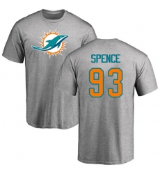 NFL Nike Miami Dolphins #93 Akeem Spence Ash Name & Number Logo T-Shirt