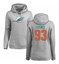 NFL Women's Nike Miami Dolphins #93 Akeem Spence Ash Name & Number Logo Pullover Hoodie