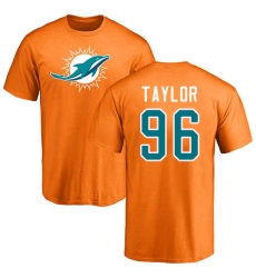 NFL Nike Miami Dolphins #96 Vincent Taylor Orange Name & Number Logo T-Shirt