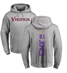 NFL Nike Minnesota Vikings #61 Brett Jones Ash Backer Pullover Hoodie