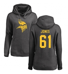 NFL Women's Nike Minnesota Vikings #61 Brett Jones Ash One Color Pullover Hoodie
