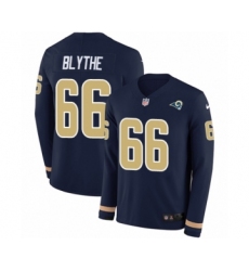 Men's Nike Los Angeles Rams #66 Austin Blythe Limited Navy Blue Therma Long Sleeve NFL Jersey