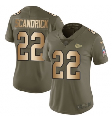 Women's Nike Kansas City Chiefs #22 Orlando Scandrick Limited Olive Gold 2017 Salute to Service NFL Jersey