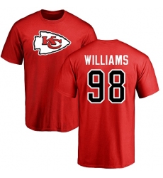 NFL Nike Kansas City Chiefs #98 Xavier Williams Red Name & Number Logo T-Shirt