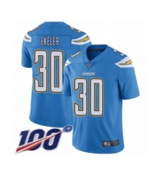 Men's Los Angeles Chargers #30 Austin Ekeler Electric Blue Alternate Vapor Untouchable Limited Player 100th Season Football Jersey