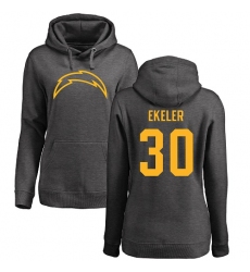NFL Women's Nike Los Angeles Chargers #30 Austin Ekeler Ash One Color Pullover Hoodie