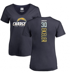 NFL Women's Nike Los Angeles Chargers #30 Austin Ekeler Navy Blue Backer T-Shirt