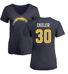 NFL Women's Nike Los Angeles Chargers #30 Austin Ekeler Navy Blue Name & Number Logo T-Shirt