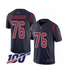 Men's Houston Texans #76 Seantrel Henderson Limited Navy Blue Rush Vapor Untouchable 100th Season Football Jersey