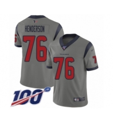 Youth Houston Texans #76 Seantrel Henderson Limited Gray Inverted Legend 100th Season Football Jersey