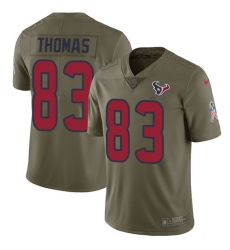 Men's Nike Houston Texans #83 Jordan Thomas Limited Olive 2017 Salute to Service NFL Jersey