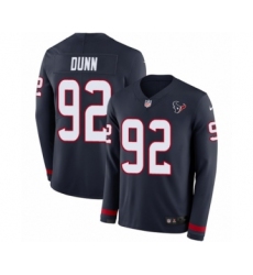 Youth Nike Houston Texans #92 Brandon Dunn Limited Navy Blue Therma Long Sleeve NFL Jersey